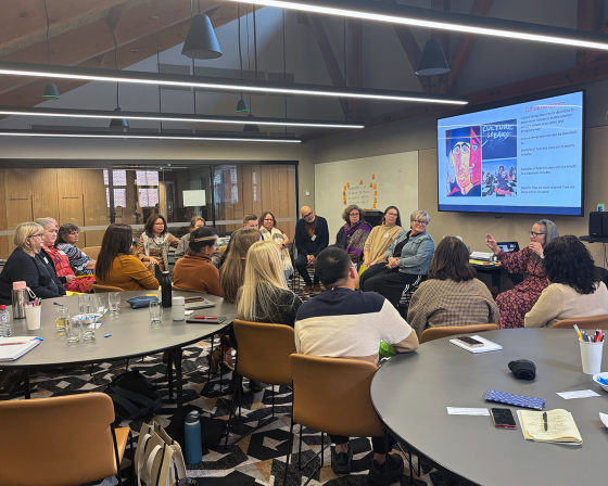 Professor Mere Berryman leads a discussion at the South Australian masterclass. 