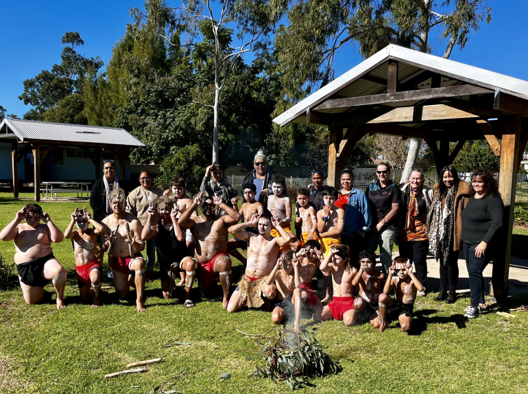 The Blak Caucus group also visited Gilgandra High School, where we were warmly welcomed by Uncle Ralph and the Indigenous dance group from Gilgandra Public School.
